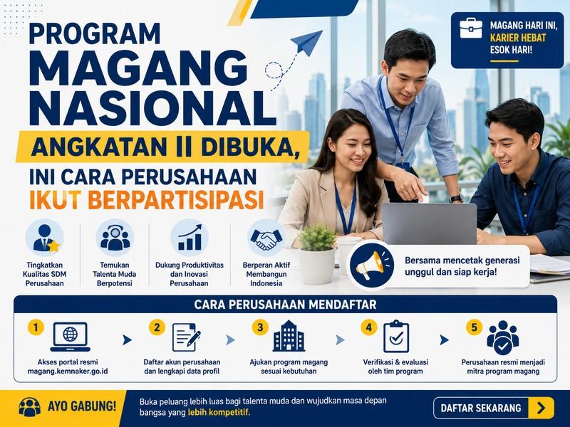 Program Magang Nasional Angkatan II Dibuka, Ini Cara Perusahaan Ikut Berpartisipasi
