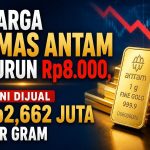 Harga Emas Antam Turun Rp8.000, Kini Dijual Rp2,662 Juta per Gram
