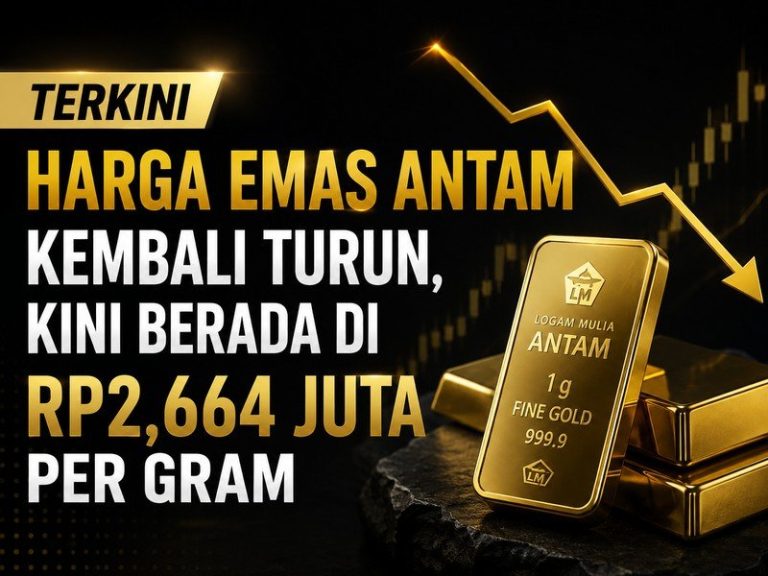 Harga Emas Antam Kembali Turun, Kini Berada di Rp2,664 Juta per Gram