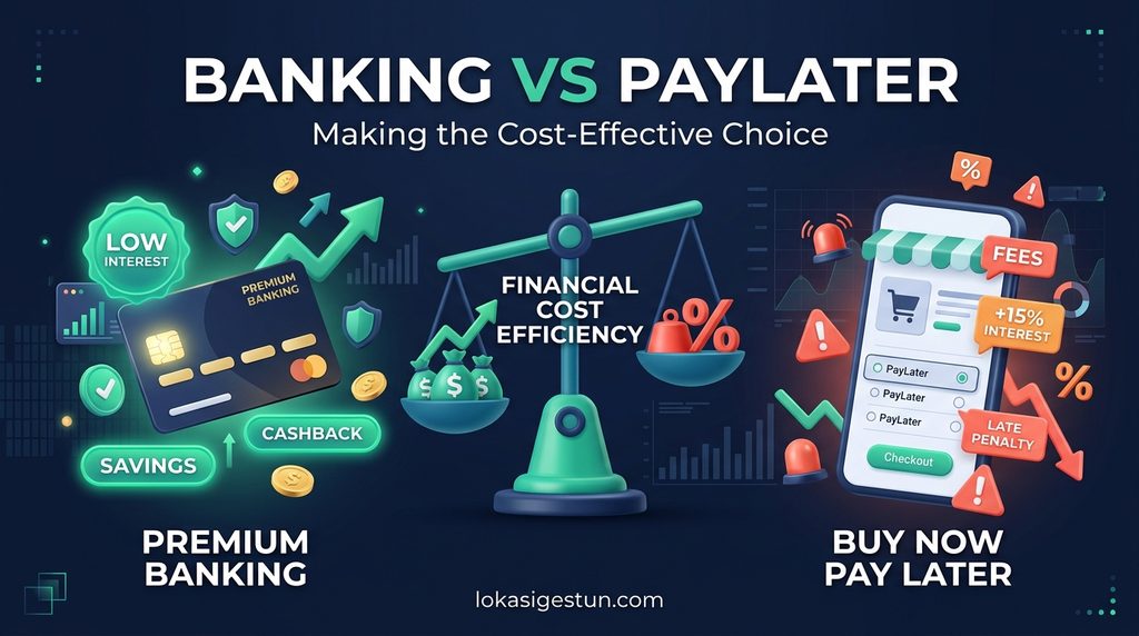Infografis perbandingan biaya gestun kartu kredit vs gestun paylater di LokasiGestun